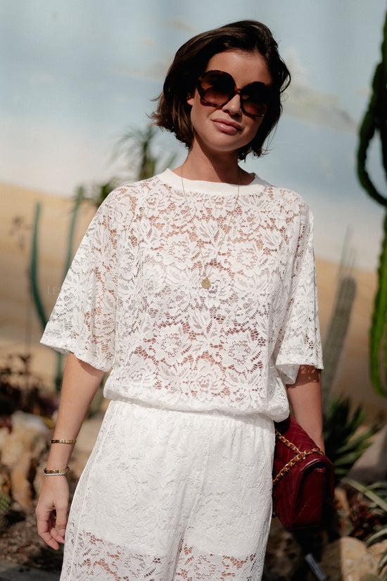 Les Jumelles Georgina Lace Top White