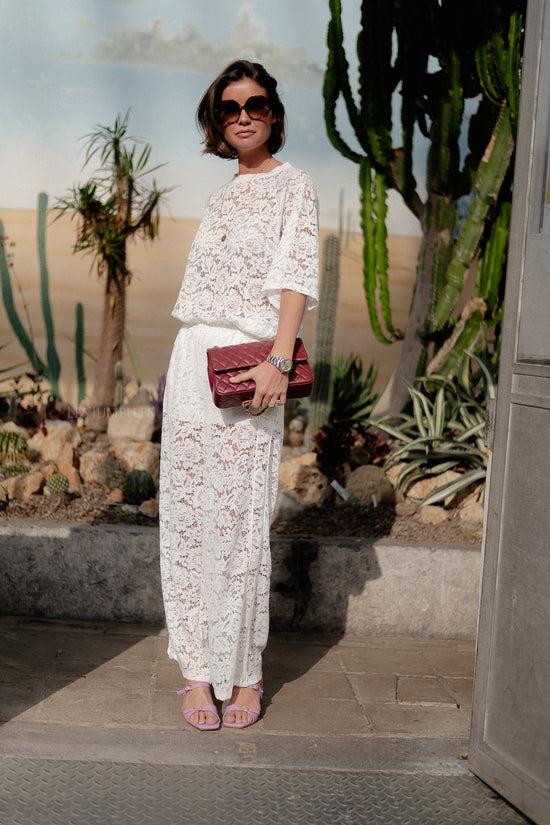 Les Jumelles Georgina Lace Top White