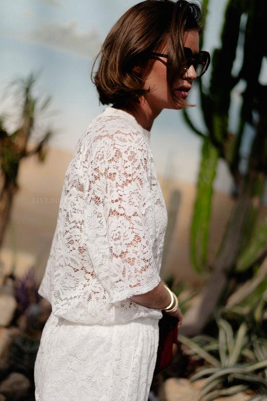 Les Jumelles Georgina Lace Top White