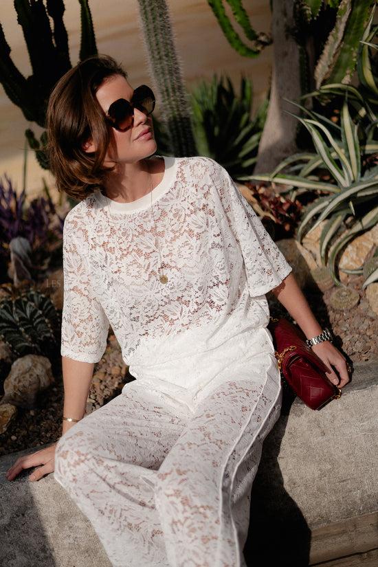 les jumelles Georgina lace top white