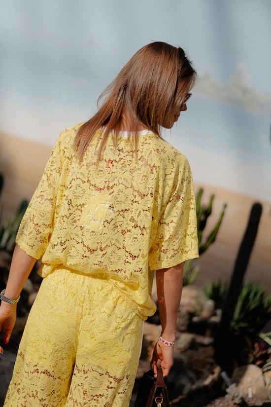 Les Jumelles Georgina Lace Top Yellow