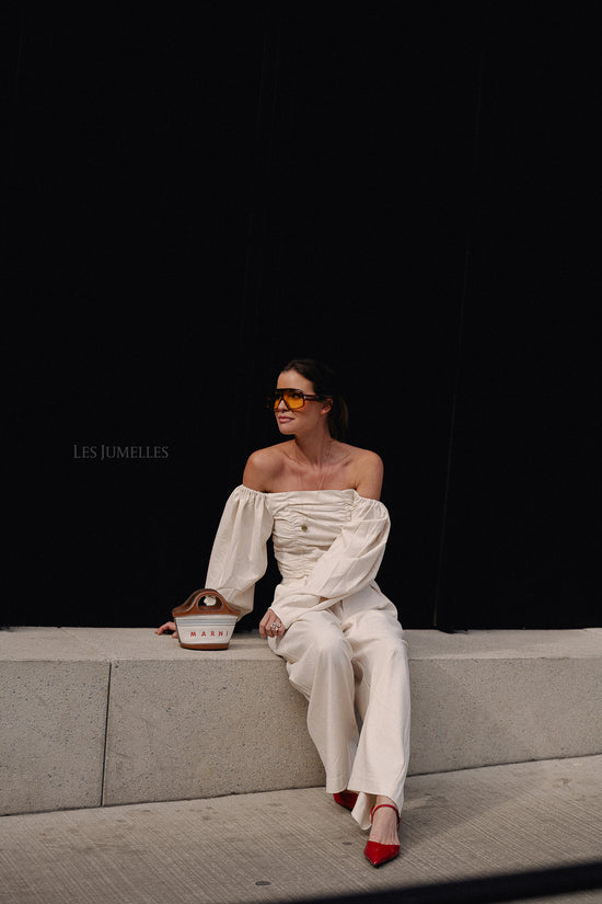 Les Jumelles GZDecia HW Pants Offwhite Melange