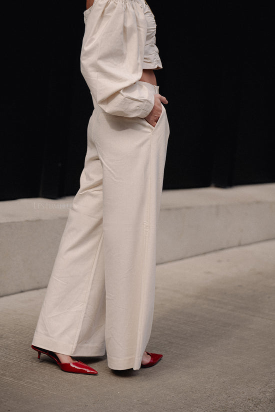 Les Jumelles GZDecia HW Pants Offwhite Melange