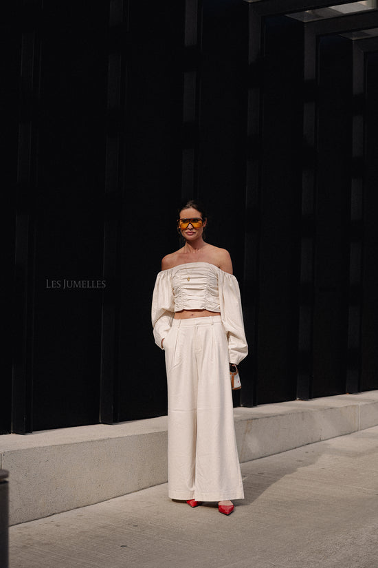 les jumelles GZDecia HW pants offwhite melange