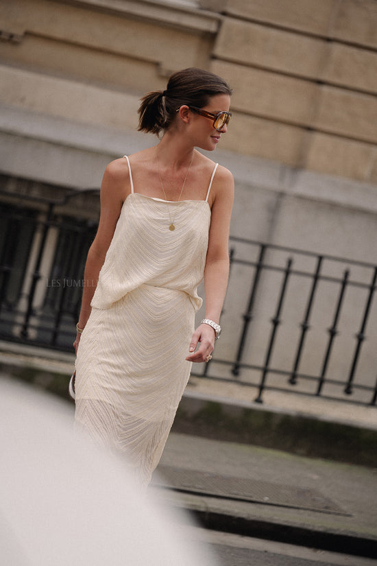 les jumelles GZGlira top butter yellow sequins