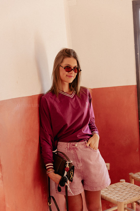 les jumelles Ivy rugby shirt plum
