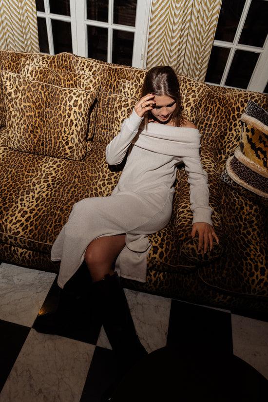 Les Jumelles Izia Off Shoulder Jurk Ecru