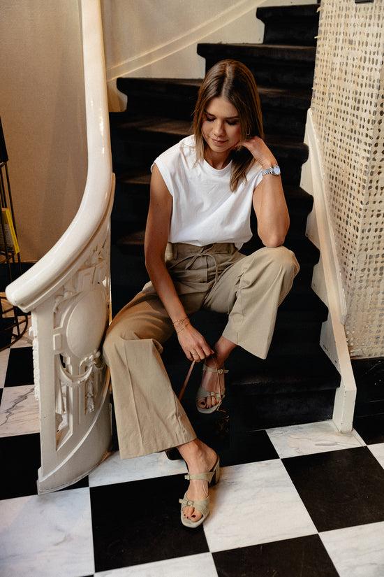 Les Jumelles Jade Moderne Canvas Broek Camel