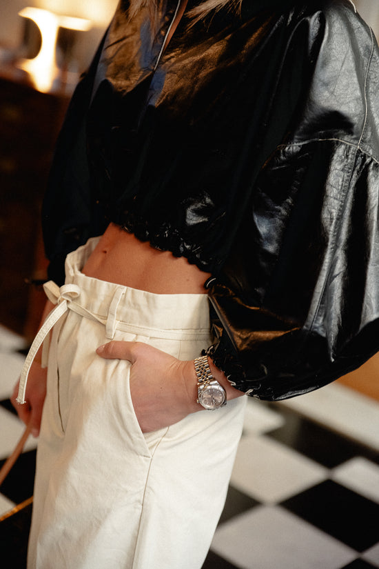 Les Jumelles Jade Moderne Canvas Broek Crème