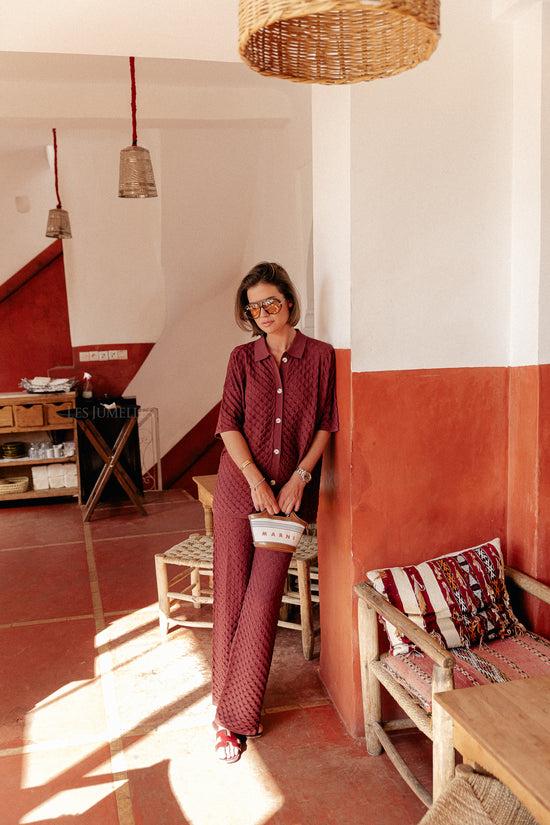 les jumelles James gehaakte broek bruin