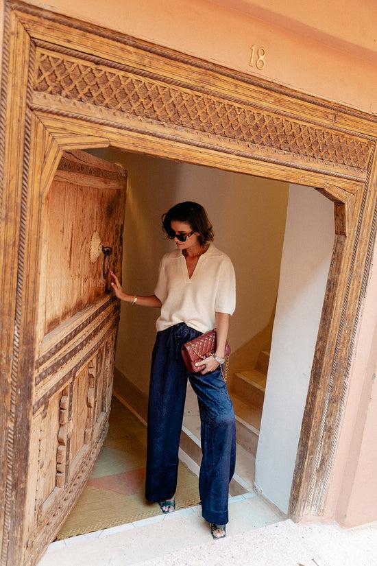 Les Jumelles Jill Jacquard Trousers Navy