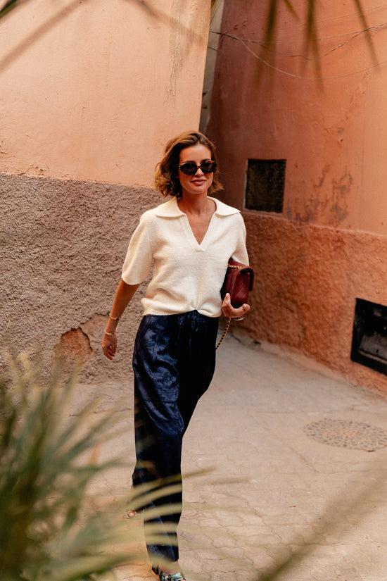 Les Jumelles Jill Jacquard Trousers Navy