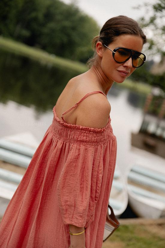 Les Jumelles Judith Off Shoulder Jurk Peperosa