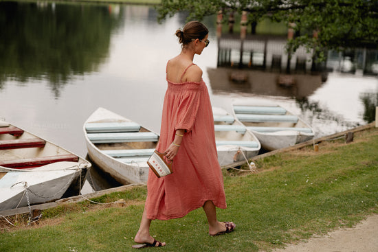 Les Jumelles Judith Off Shoulder Jurk Peperosa