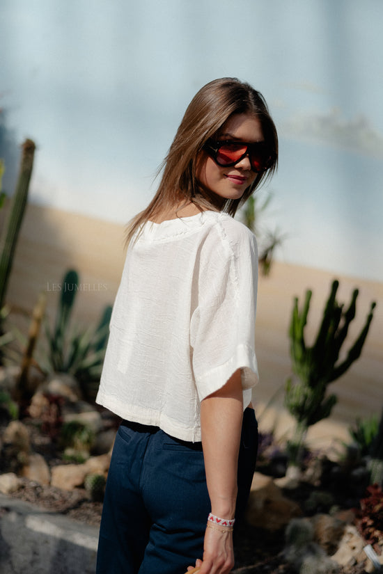 Les Jumelles Kaliopi Crop Top Off White