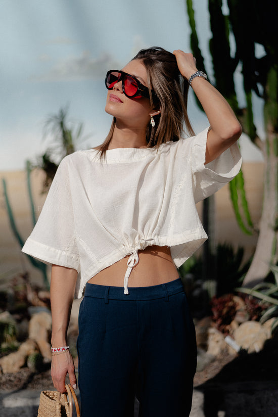 Les Jumelles Kaliopi Crop Top Off White