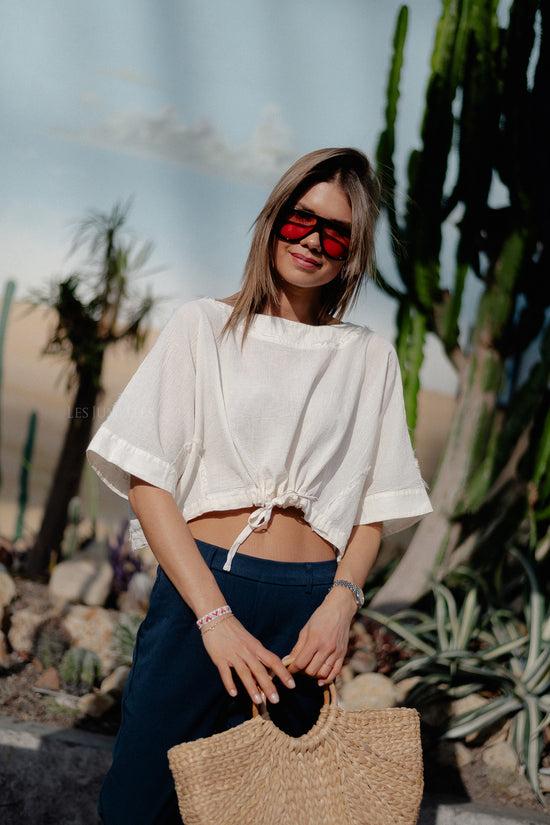 Les Jumelles Kaliopi Crop Top Off White