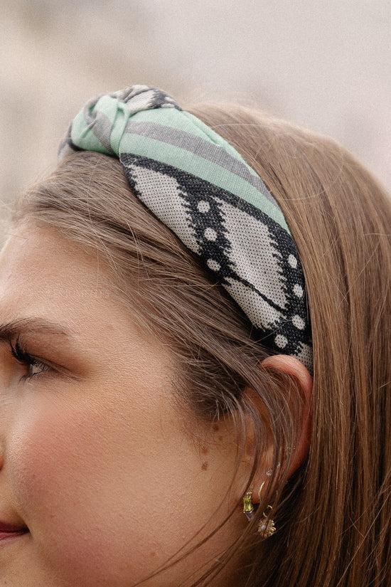 les jumelles Knot hairband 13G green/black