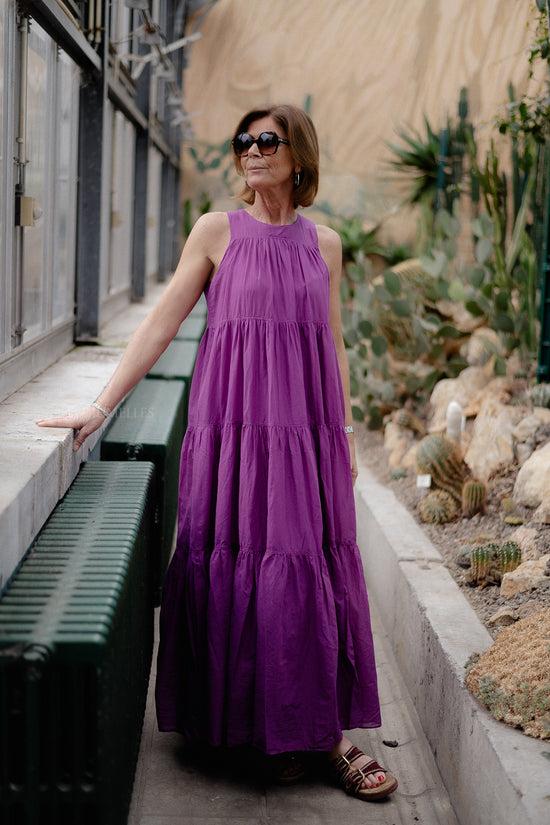 les jumelles Lack long dress magenta