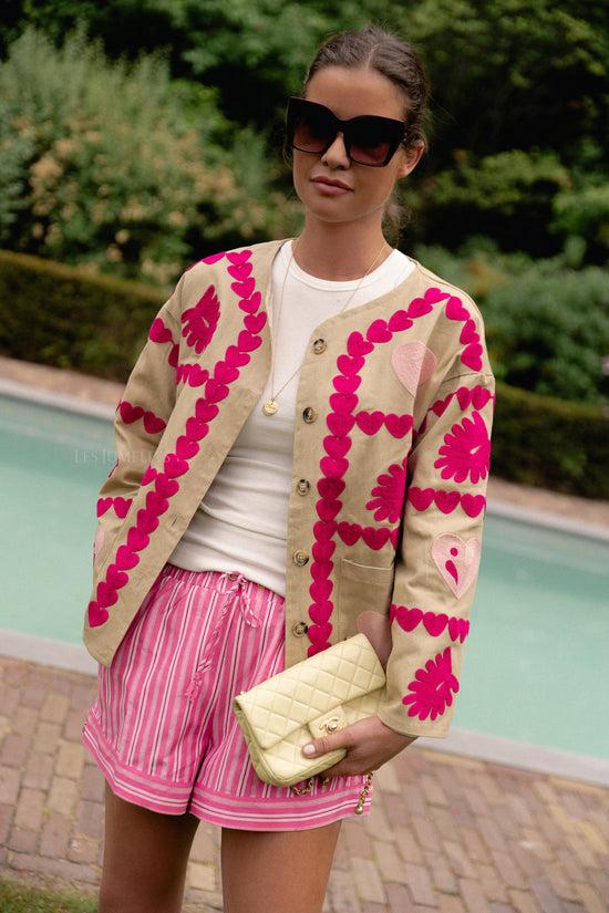 Les Jumelles Lena Embroidered Vest Khaki