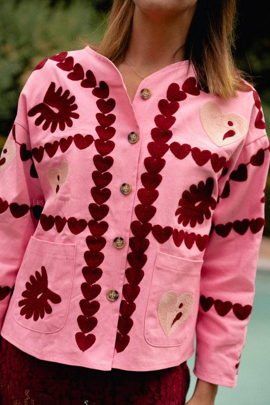Les Jumelles Lena Embroidered Vest Pink