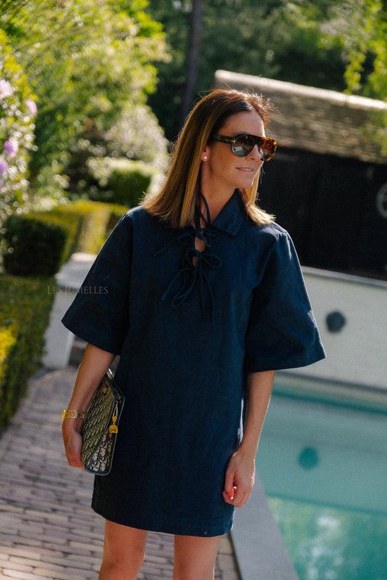 les jumelles Leonie jurk marineblauw