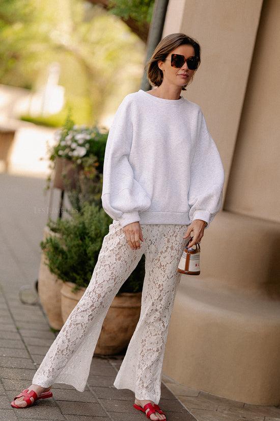 Les Jumelles Lola Kanten Broek Ecru
