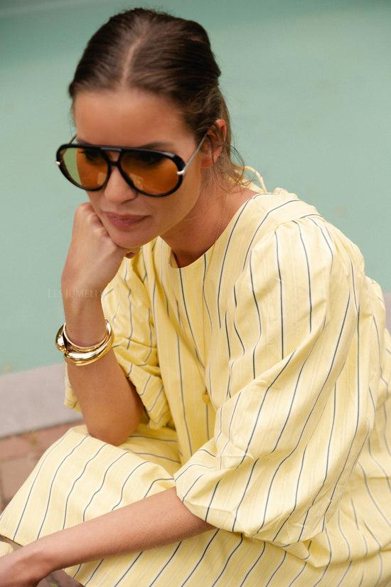 Les Jumelles Loua Jurk Gele Streep