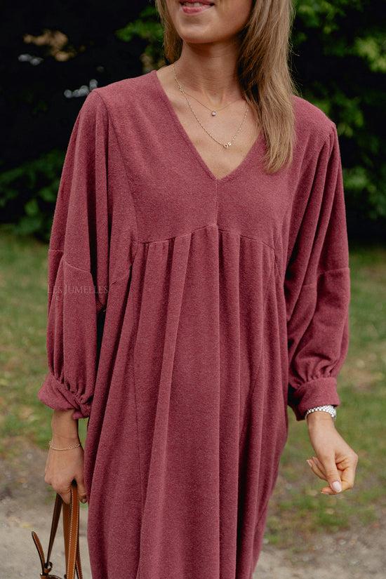 Les Jumelles Louise Badstof Jurk Bordeaux