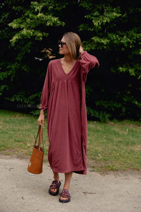 Les Jumelles Louise Badstof Jurk Bordeaux
