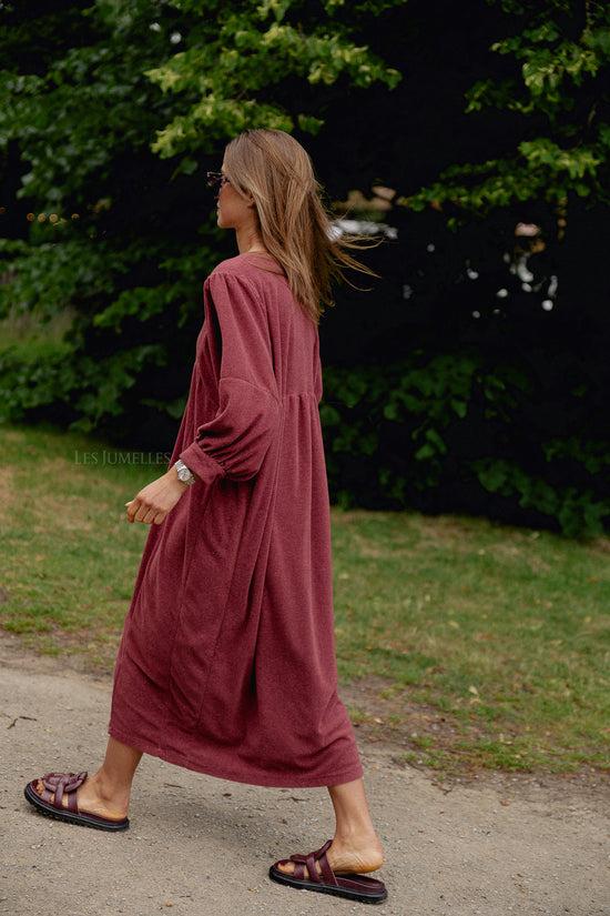 Les Jumelles Louise Badstof Jurk Bordeaux