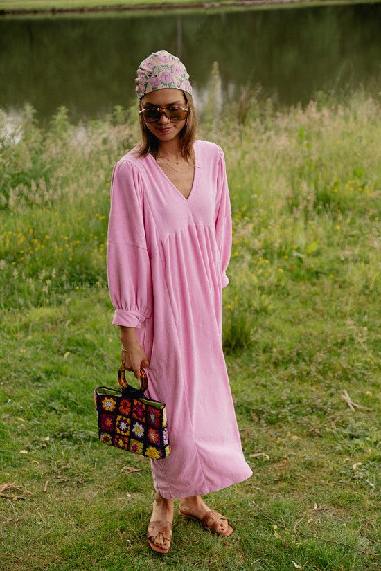 Les Jumelles Louise Badstof Jurk Pioenroos