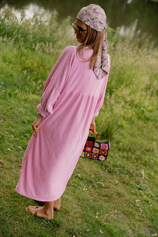 Les Jumelles Louise Badstof Jurk Pioenroos