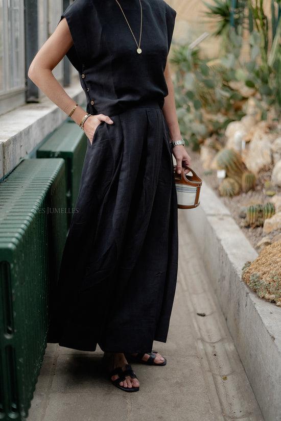 les jumelles Loyalty long skirt black