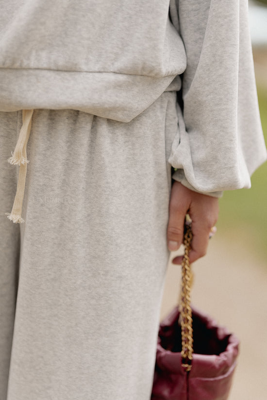 Les Jumelles Lucie Fluwelen Broek Grijs Melange