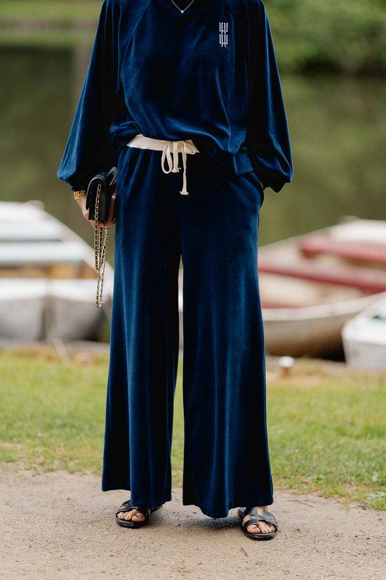 Les Jumelles Lucie Fluwelen Broek Marineblauw