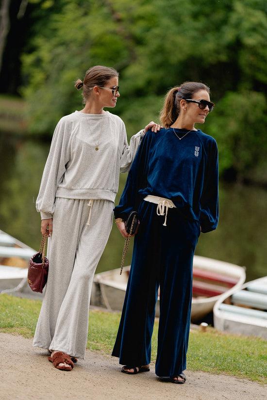 Les Jumelles Lucie Fluwelen Broek Marineblauw