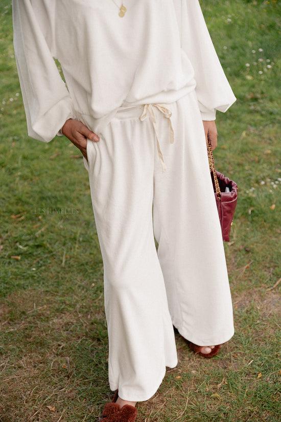 Les Jumelles Lucie Fluwelen Broek Wit