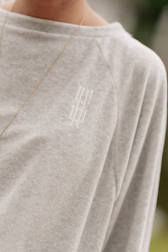 Les Jumelles Lucie Velvet Sweater Grey Melange