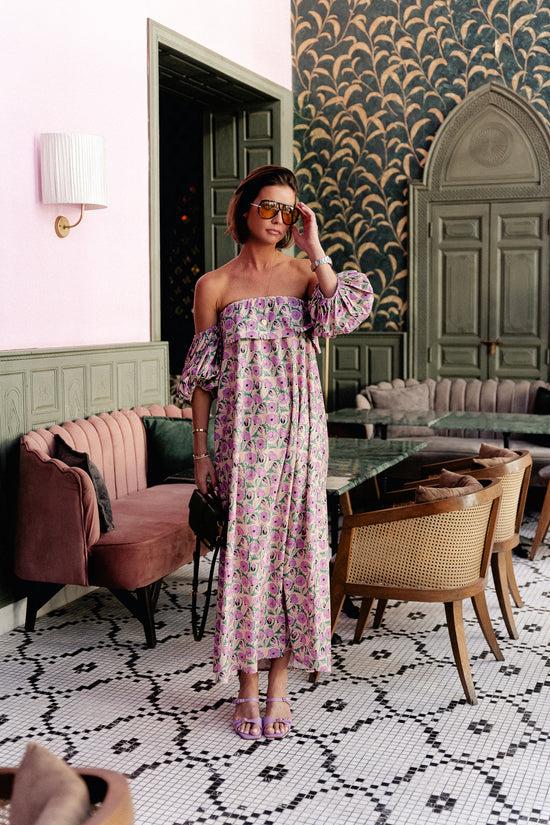 les jumelles Maddie lange geprinte jurk multicolor