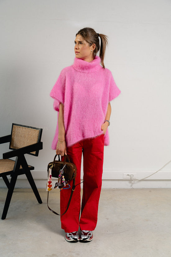 Les Jumelles Manon Roll Neck Jumper Candy Pink