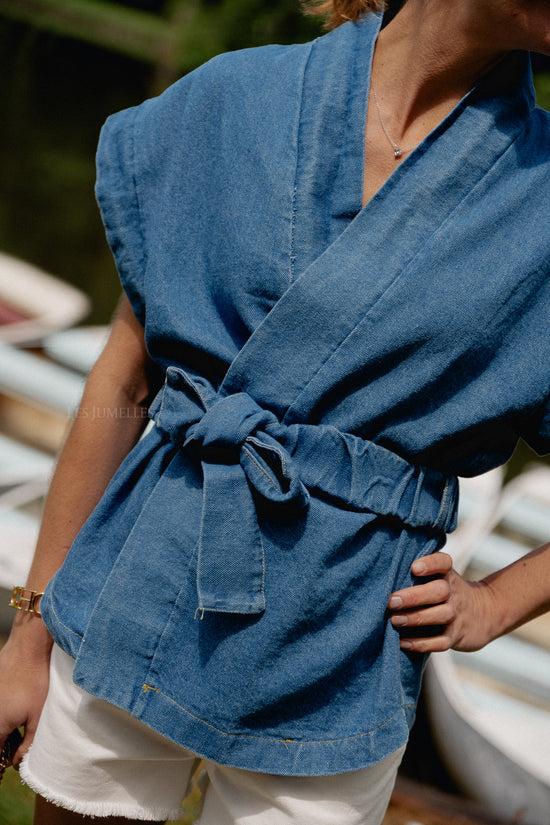 Les Jumelles Margaux Denim Kimono Medium Blauw