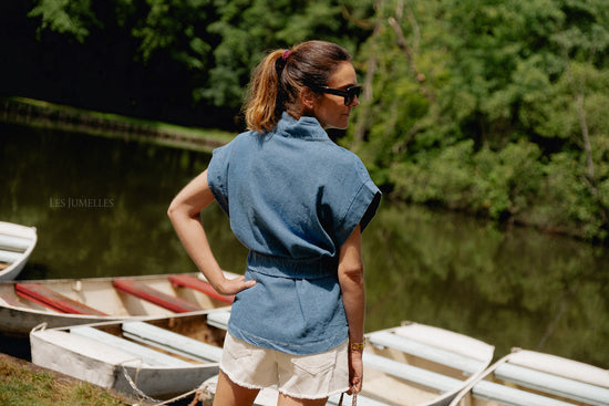 Les Jumelles Margaux Denim Kimono Medium Blauw