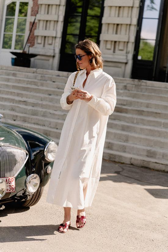 les jumelles Marlen overhemdjurk wit