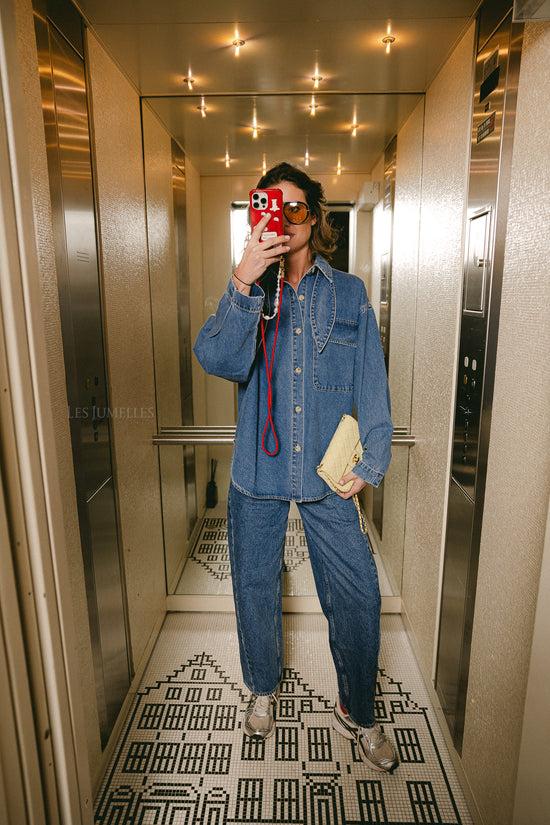 Les Jumelles Mathilda Denim Broek Vintage Blauw