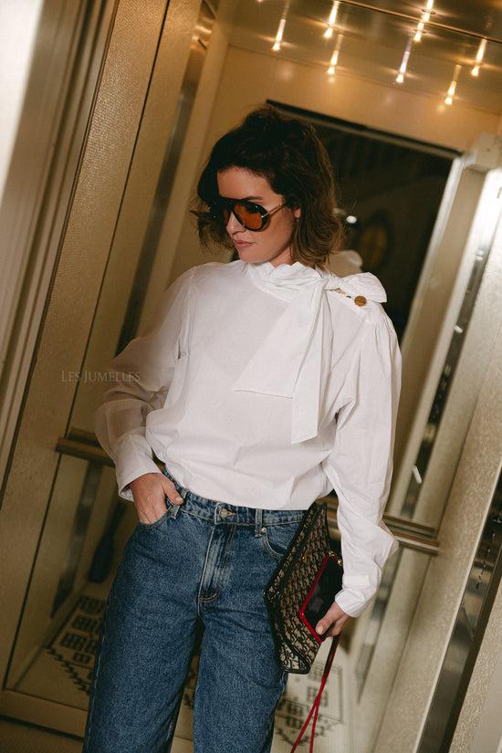 Les Jumelles Matilda Strik Blouse Wit
