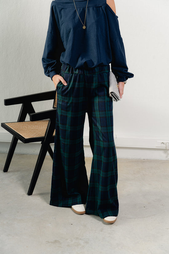Les Jumelles Milan Checkered Pants Navy/green