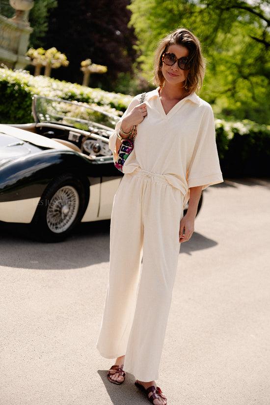 Les Jumelles Miley Badstof Broek Crème