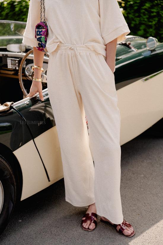 les jumelles Miley badstof broek crème