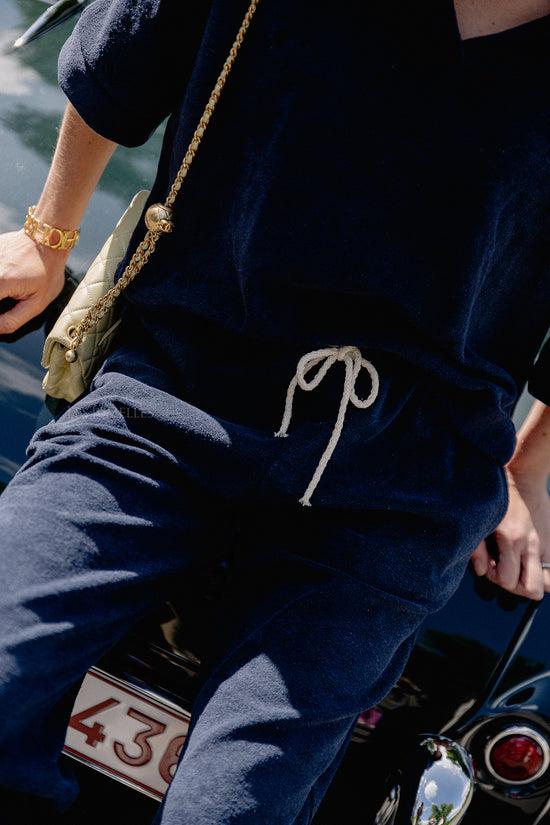 Les Jumelles Miley Badstof Broek Marineblauw